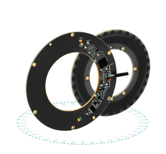 Absolute encoder disk VLS-100 with up to 22-bit resolution and ±0.006° accuracy. Absolute Rotary Encoder VLS100