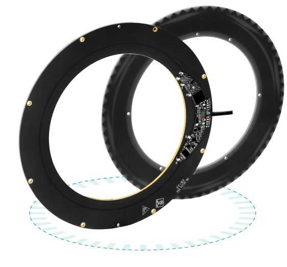 Servo motor encoder VLS-170 with up to 23-bit resolution and ±0.006° accuracy. Absolute Rotary Encoder VLS170