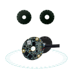 Shaftless absolute rotary encoder with contactless capacitive sensing and high repeatability.